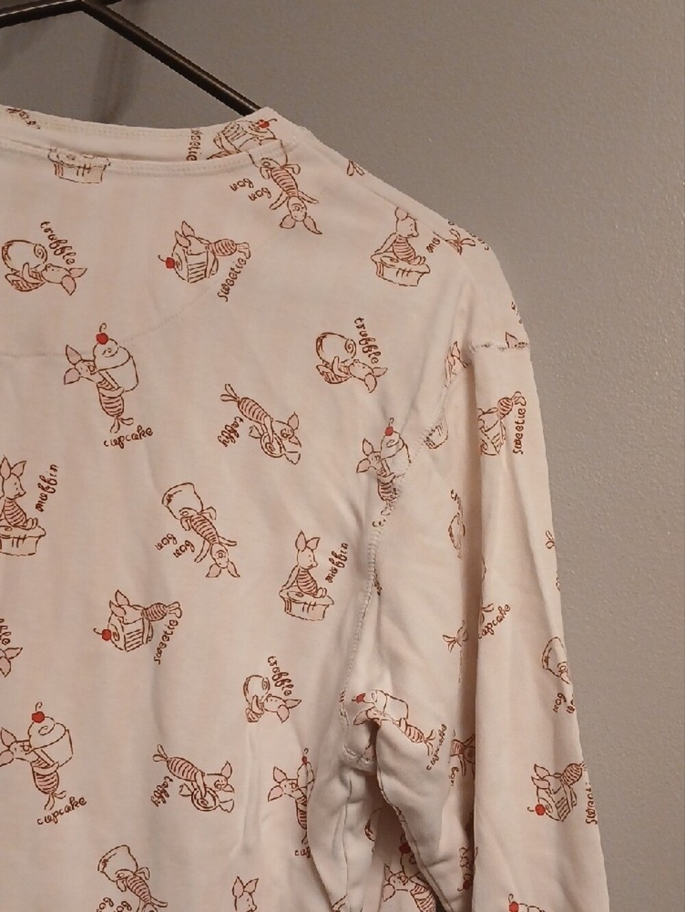 Disney Cream Long-Sleeve Henley Top with Brown Cupcake Print - Picture 8 of 9